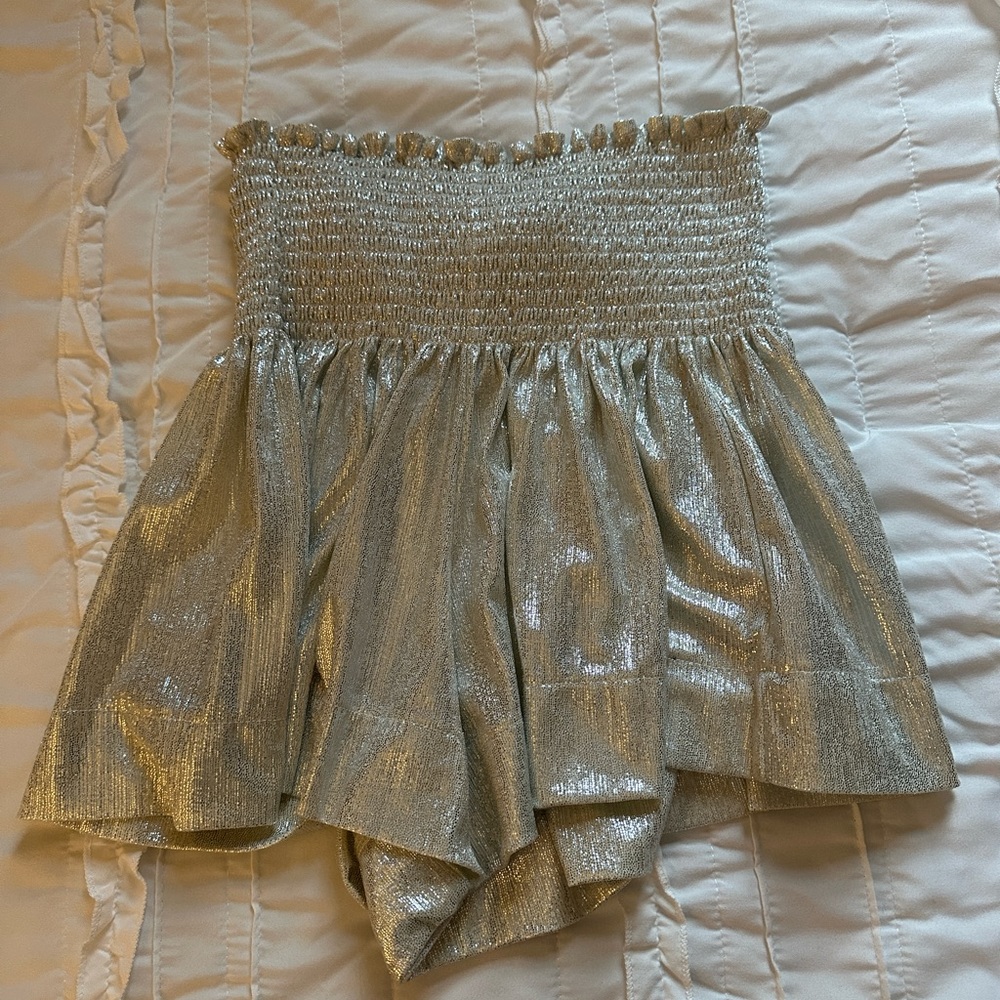 Queen of Sparkles silver shorts